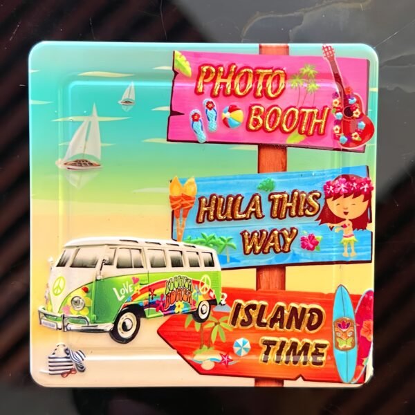 Manufacturers Wholesale Square Tourist Souvenir Refrigerator Magnets City Hawaii Pattern Refrigerator Magnets - Image 3