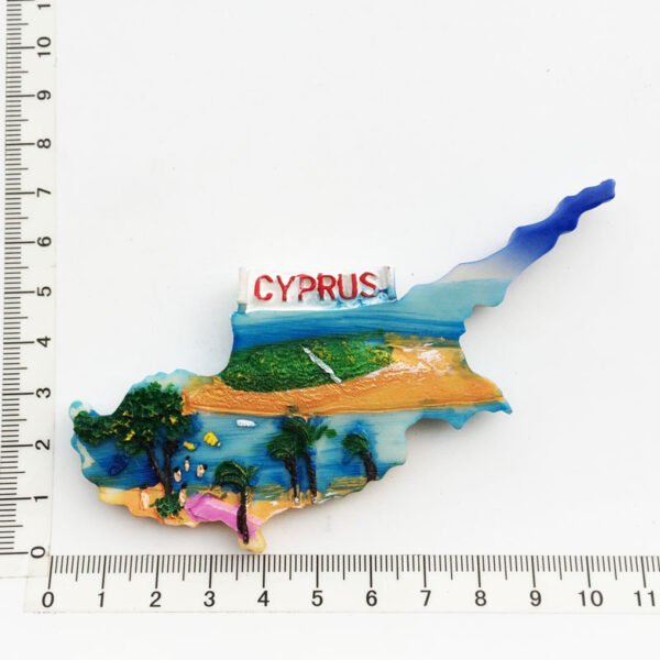 Cyprus Map Custom Fridge Magnets Resin Painted Tourist Souvenir Decoration - Image 8