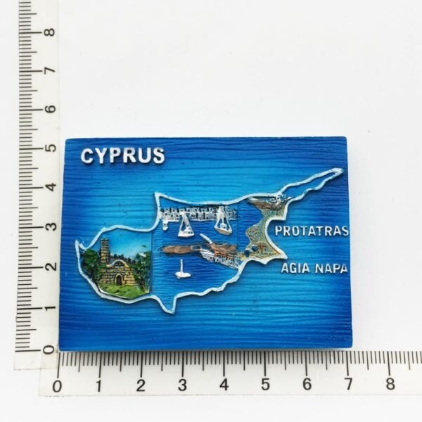 Cyprus Map Custom Fridge Magnets Resin Painted Tourist Souvenir Decoration - Image 6
