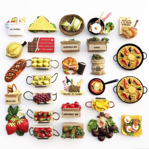 主图-03 Custom Food And Travel Souvenirs From Around The World Decorative Crafts Painted Magnetic Refrigerator Magnets Mix And Match