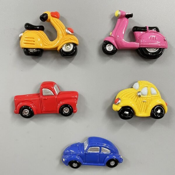Cartoon Motorcycle & Car Fridge Magnets