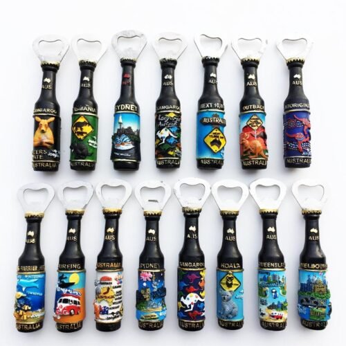 主图-03 Customized Australian Travel Souvenir Crafts Magnetic Refrigerator Magnets Wine Bottle Opener