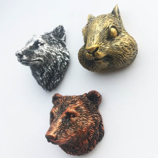 Custom 3D Animal Fridge Magnets – Groundhog, Wolf, Bear Head Painted Decorative Crafts - Image 2