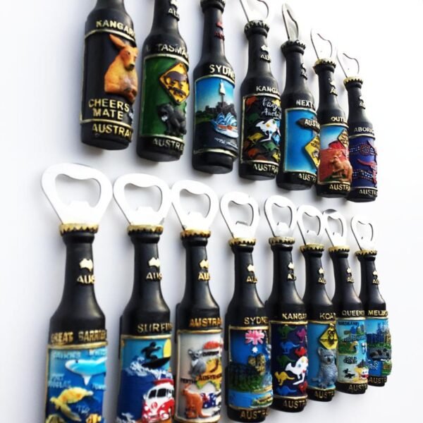 Customized Australian Travel Souvenir Crafts Magnetic Refrigerator Magnet Wine Bottle Opener - Image 2