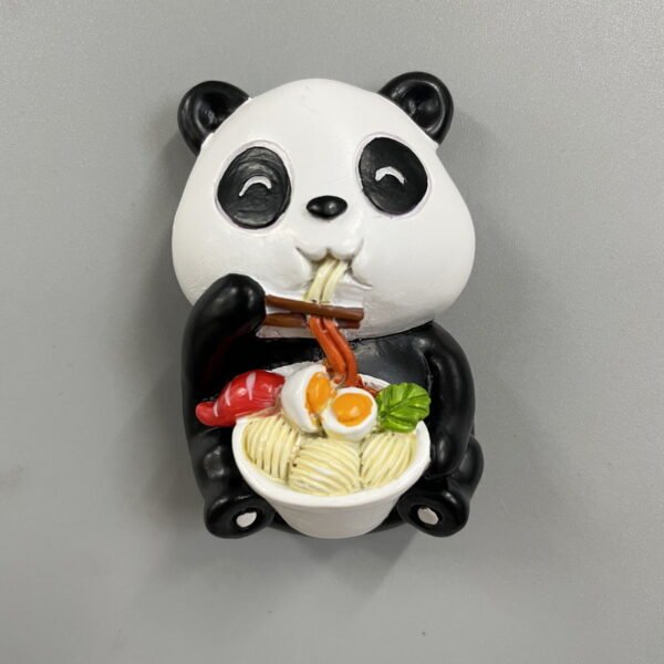Cute Panda Refrigerator Magnets Resin Simulation National Trend Food Play Food Cartoon Magnetic Stickers - Image 2
