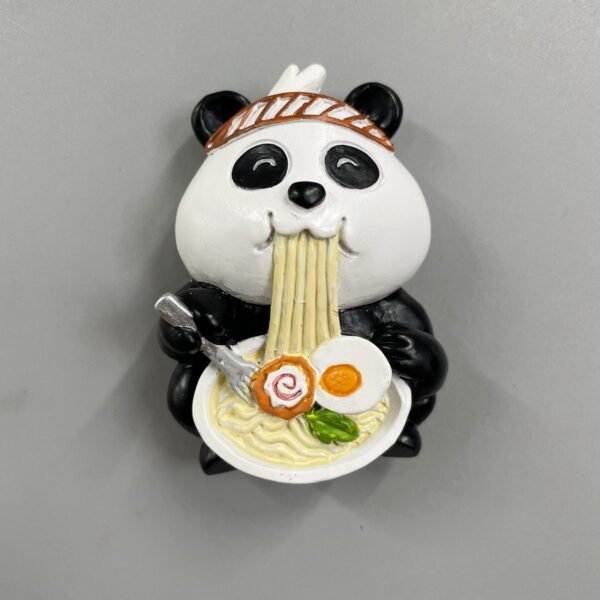 Cute Panda Refrigerator Magnets Resin Simulation National Trend Food Play Food Cartoon Magnetic Stickers - Image 4
