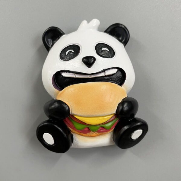 Cute Panda Refrigerator Magnets Resin Simulation National Trend Food Play Food Cartoon Magnetic Stickers - Image 5
