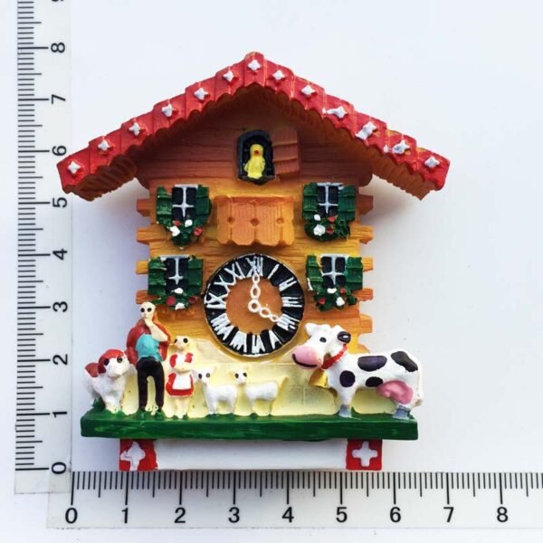 Customized German Austria Swiss Travel Souvenir Crafts Gifts Cuckoo Clock Painted Refrigerator Magnets - Image 2