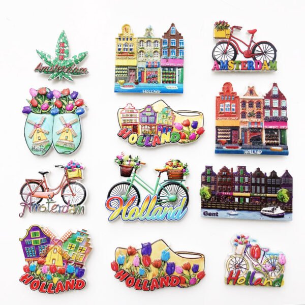 Uv 3d Printed Magnets Fridge Magnets Travel Souvenir Gift For Amsterdam Netherlands