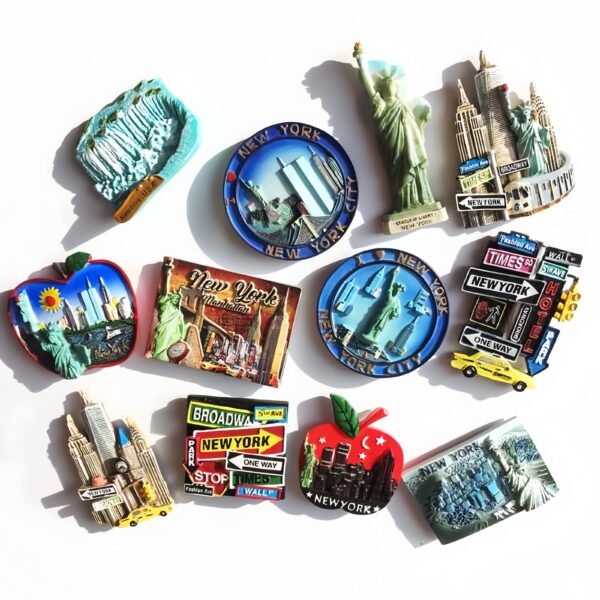 New York Travel Souvenir Decorative Crafts Home Decorations Resin Painted Magnet Fridge Magnets