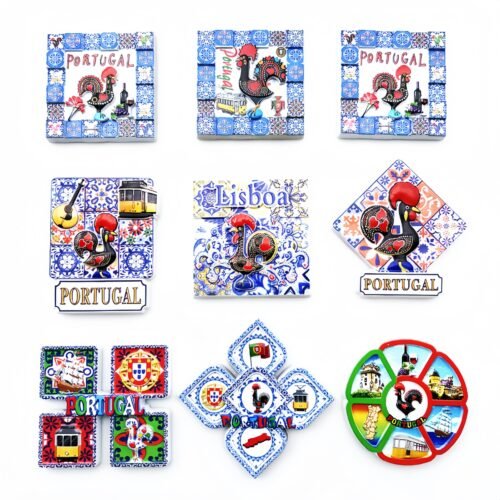 Portuguese Mosaic Decoration Craft Gift Magnetic Fridge Magnets Portugal Creative Mosaic Travel Souvenir Decoration Craft Gift Magnetic Fridge Magnets