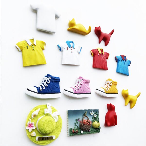 Cute Cartoon Three-Dimensional Resin Painted Crafts Message Stickers Magnetic Fridge Magnets - Image 2