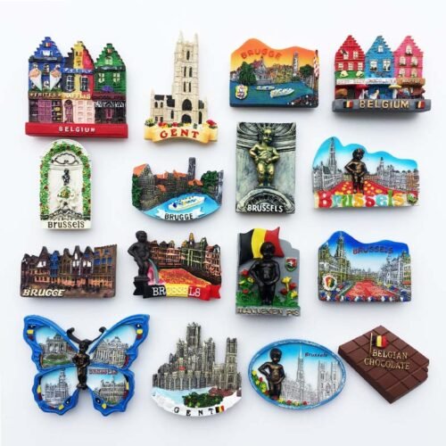 Resin painted magnet fridge magnet Belgium Travel Souvenir Decoration Crafts Home Decoration Resin Painted Magnet Fridge Magnets