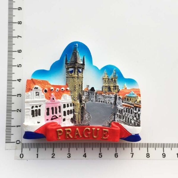 Czech Prague Cultural Landscape Tourism Souvenir Crafts Painted Magnet Refrigerator Magnets - Image 6