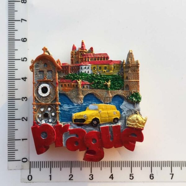 Czech Prague Cultural Landscape Tourism Souvenir Crafts Painted Magnet Refrigerator Magnets - Image 8