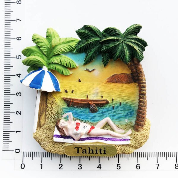 French Tahiti Travel Souvenirs Resin Painted Crafts Magnetic Fridge Magnets - Image 26