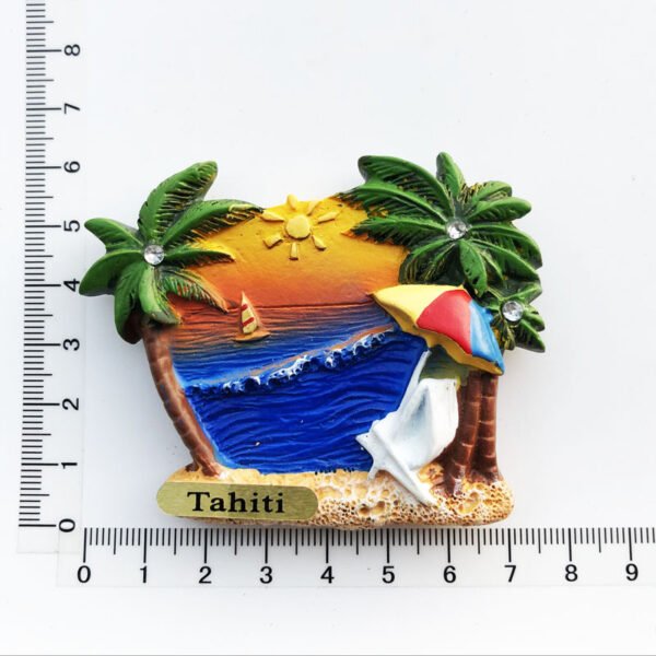 French Tahiti Travel Souvenirs Resin Painted Crafts Magnetic Fridge Magnets - Image 20