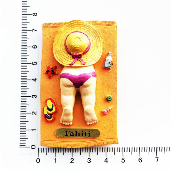 French Tahiti Travel Souvenirs Resin Painted Crafts Magnetic Fridge Magnets - Image 2