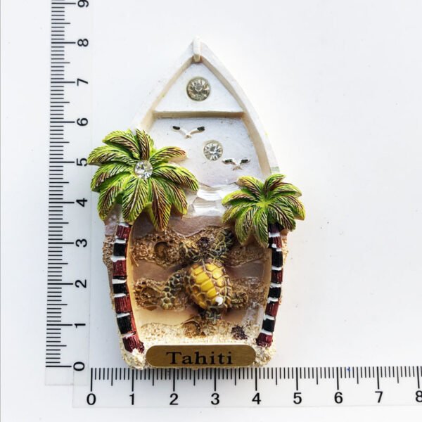 French Tahiti Travel Souvenirs Resin Painted Crafts Magnetic Fridge Magnets - Image 3