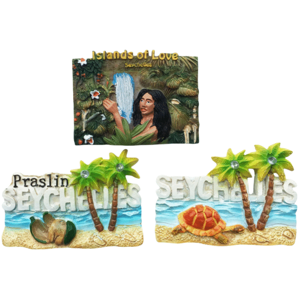 Wholesale Seychelles Tourist Souvenirs Resin Painted Crafts Magnetic Refrigerator Magnets