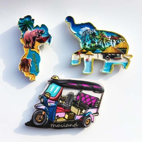 主图-03 Thailand Landmark Tourism Souvenir Decoration Crafts Home Decorations Resin Craft Painted Magnet Fridge Magnets