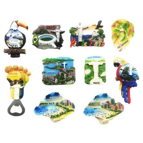 主图-03 Brazil Travel Souvenir Decoration Crafts Resin Painted Magnet Fridge Magnets