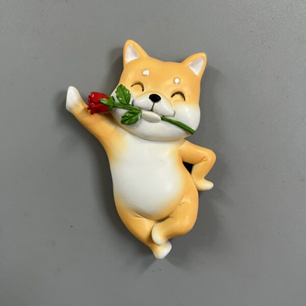 Resin Cute Three-Dimensional Fridge Magnets Animal Shiba Inu Simulation Fun Hot Decoration Creative Ornaments Magnetic Magnets - Image 3