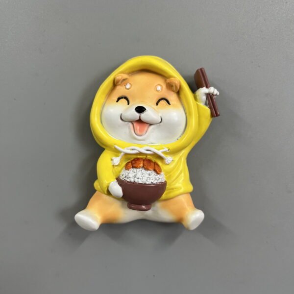 Resin Cute Three-Dimensional Fridge Magnets Animal Shiba Inu Simulation Fun Hot Decoration Creative Ornaments Magnetic Magnets - Image 5