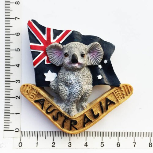主图-12 (1) Australian Tourist Souvenirs Interior Decoration Crafts Resin Painted Magnet Fridge Magnets