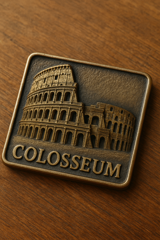 3D relief travel magnet featuring Colosseum