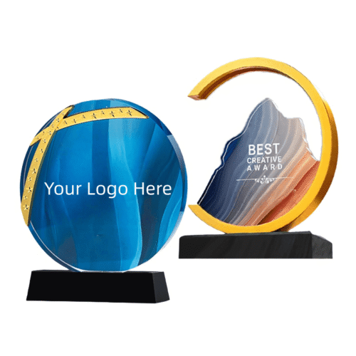 Customized Annual Meeting Souvenir Crystal Glass Trophy