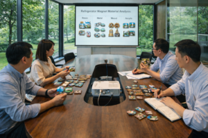 Analysis of refrigerator magnets in meeting