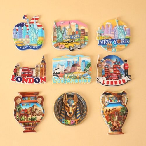 USA-Themed Resin Fridge Magnet Decorative Travel Souvenir